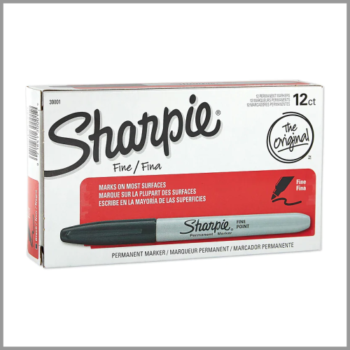 Sharpie Permanent Marker Fine Tip Black 12ct
