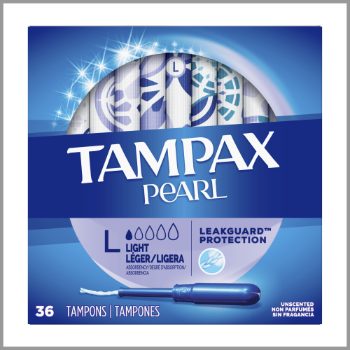 Tampax Tampons Pearl Light Unscented 36ct