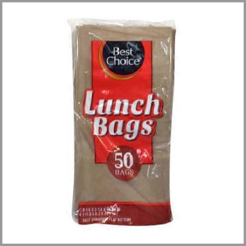 Best Choice Lunch Bags Brown Paper 50ct