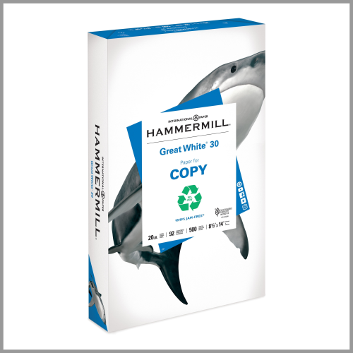 International Paper Hammermill Copy Paper White 8.5x14in 500sheets