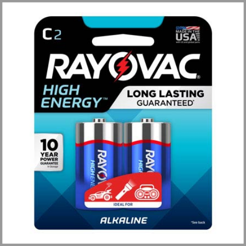Rayovac Battery High Energy Alkaline C Cell 2pk