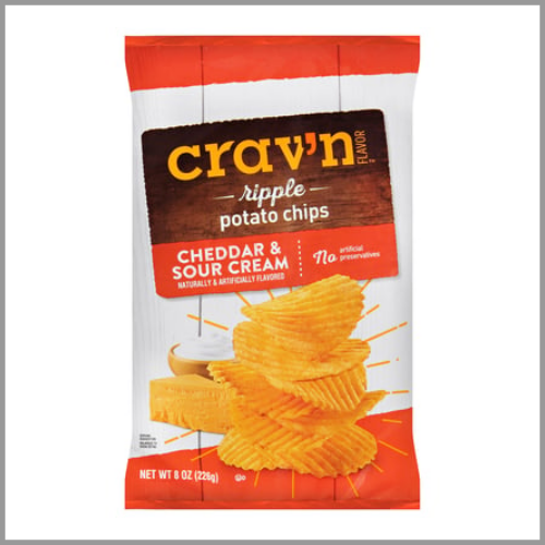Cravn Ripple Potato Chips Cheddar and Sour Cream 8oz