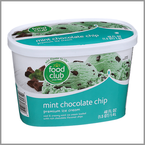 Food Club Ice Cream Mint Chocolate Chip 48oz
