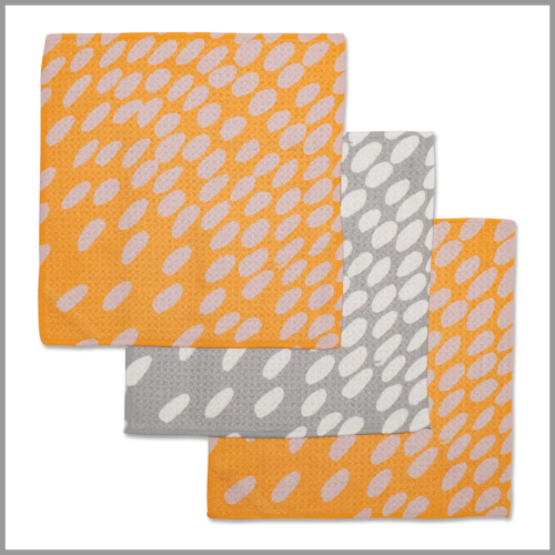 Geometry Kitchen Dish Cloth Spotted Fall 3pk