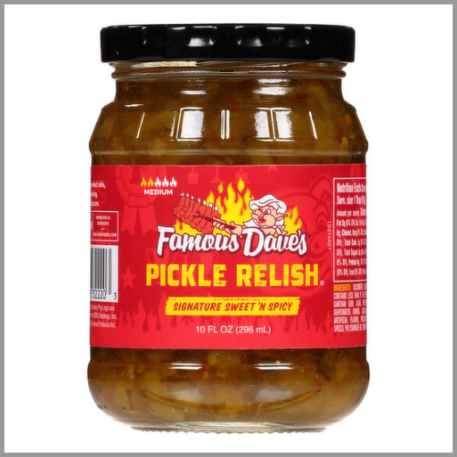 Famous Daves Pickle Relish Signature Sweet n Spicy 10oz