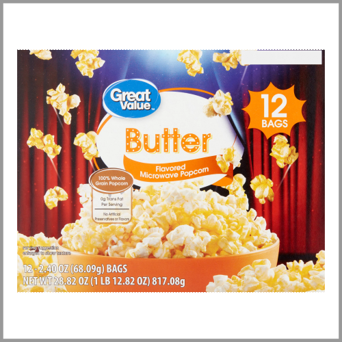 Great Value Microwave Popcorn Butter 2.4oz 12pk