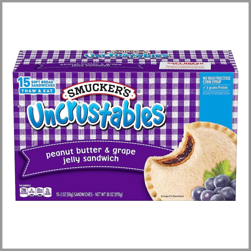 Smuckers Uncrustables Peanut Butter and Grape Jelly Sandwich 15pk