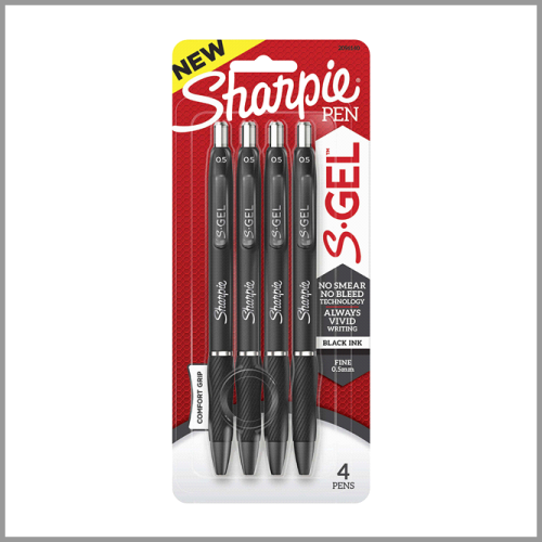Sharpie Pens S-Gel Fine Tip Black 4ct
