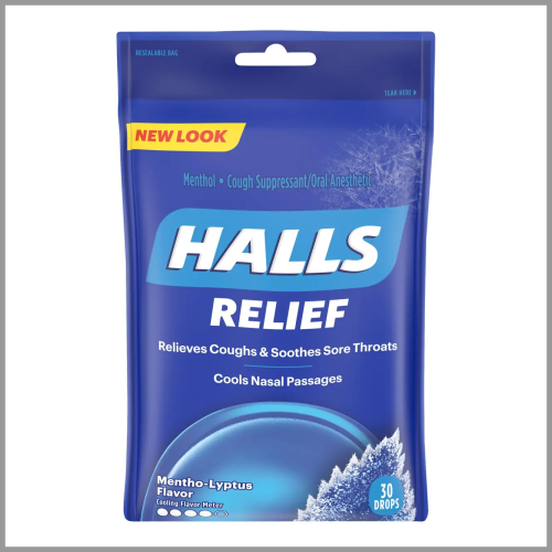 Halls Relief Cough Drops Mentho Lyptus 30ct