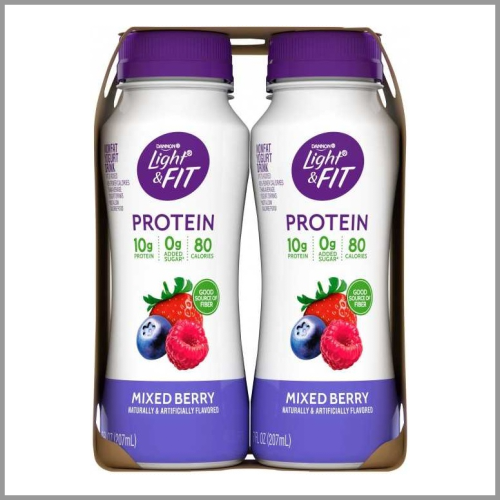 Dannon Light and Fit Protein Yogurt Drink Nonfat Mixed Berry 7oz 4pk