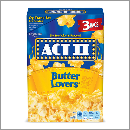 Act II Butter Lovers Microwave Popcorn 2.75oz 1pk