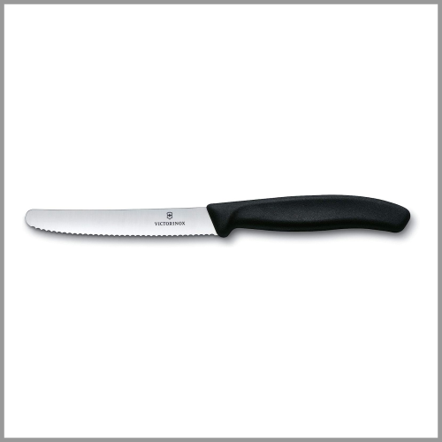 Victorinox Knife Utility Serrated Round Blade Black 4.25in 1ea