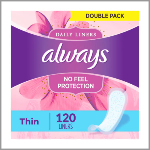 Always Daily Liners Thin No Feel Protection Unscented 120ct