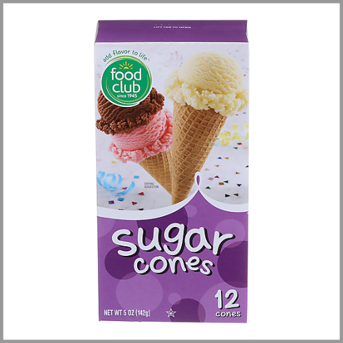 Food Club Sugar Cones 5oz 12pk