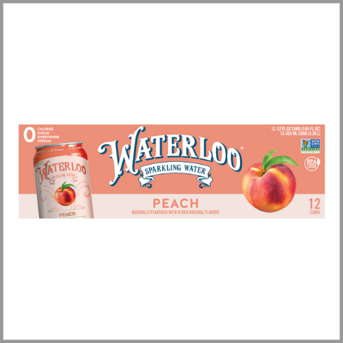 Waterloo Sparkling Water Peach 12pk
