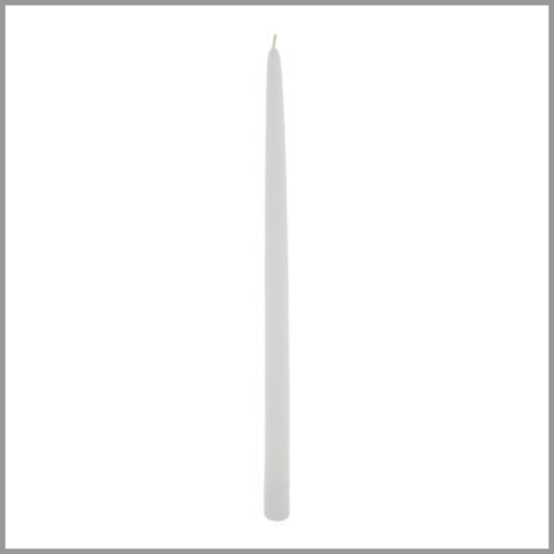Hand Dipped Taper Candle White 14.5in
