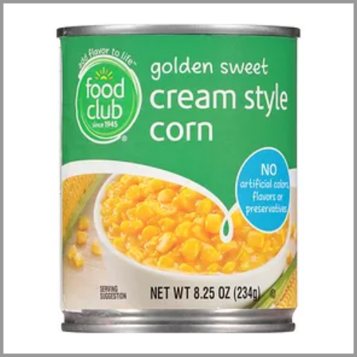 Food Club Cream Style Corn 8.25oz