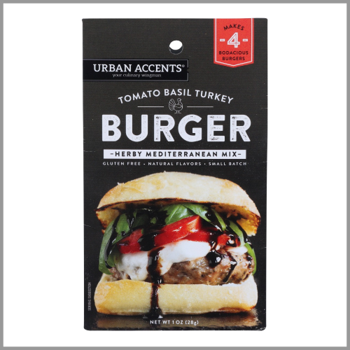 Urban Accents Tomato Basil Turkey Burger Herby Mediterranean Mix 1oz