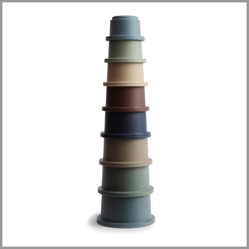 Mushie Stacking Cups Tower Toy Forest