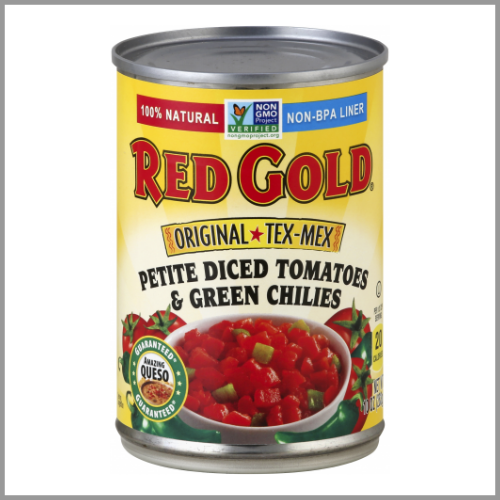 Red Gold Original Tex Mex Petite Diced Tomatoes and Green Chilies 10oz