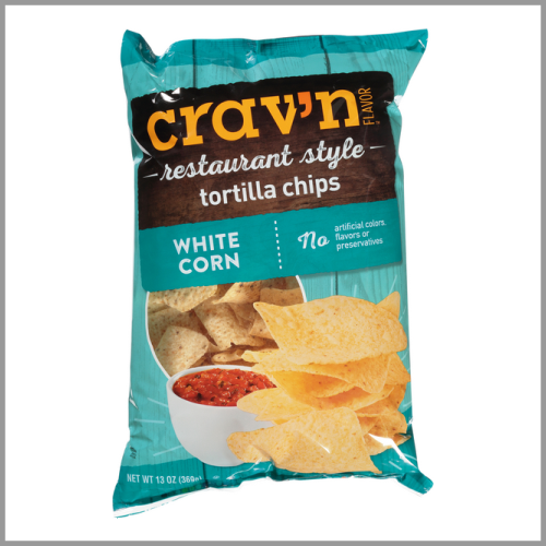 Cravn Flavor Tortilla Chips Restaurant Style White Corn 13oz