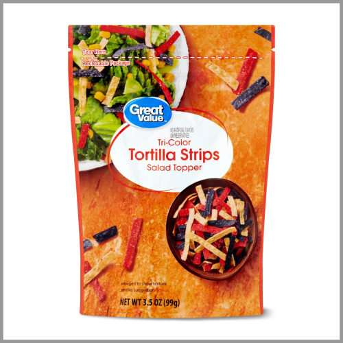 Great Value Tri-Color Tortilla Strips Salad Topper 3.5oz