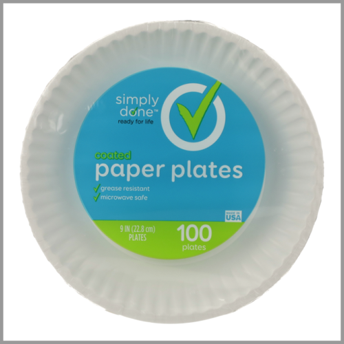 Simply Done Plates Coated Paper 9in 100pk
