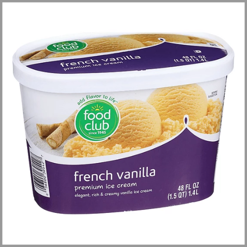 Food Club Ice Cream French Vanilla 48oz