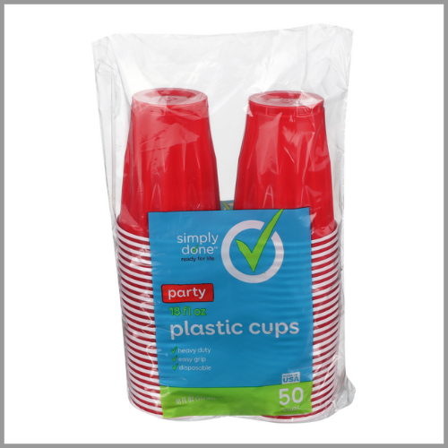 Simply Done Cups Red Party Plastic 18oz 50pk