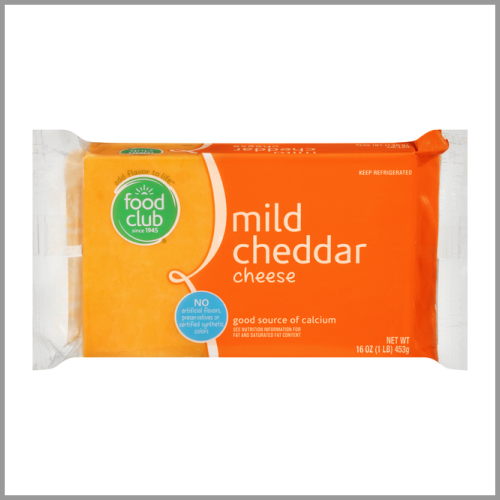 Food Club Cheese Mild Cheddar 16oz