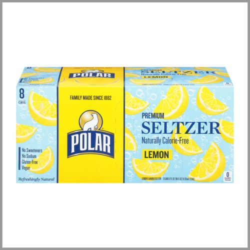 Polar Seltzer Lemon 8pk