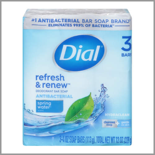 Dial Bar Soap Refresh and Renew Antibacterial 4oz 3ct