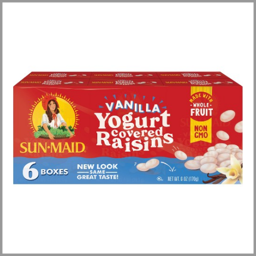 Sunmaid Yogurt Covered Raisins Vanilla 1oz 6ct