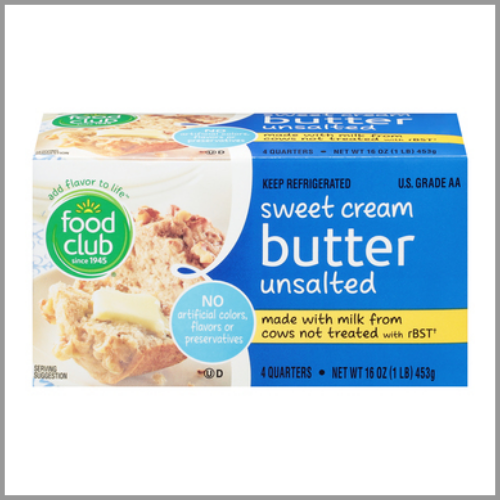 Food Club Butter Unsalted 1lb