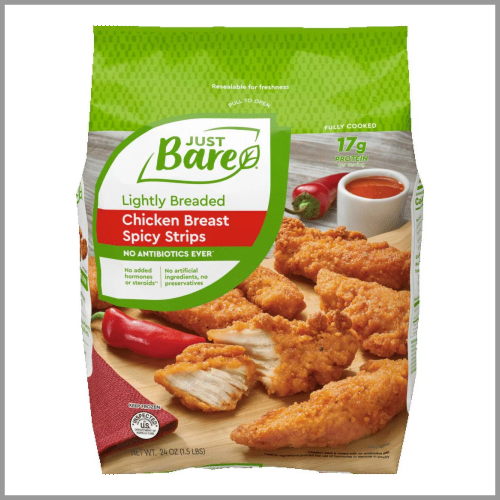 Just Bare Lightly Breaded Chicken Breast Spicy Strips 24oz