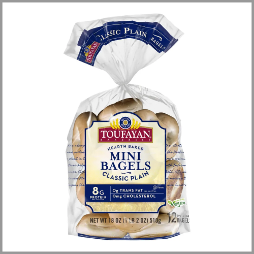 Toufayan Bakeries Hearth Baked Mini Bagels Classic Plain 12pk
