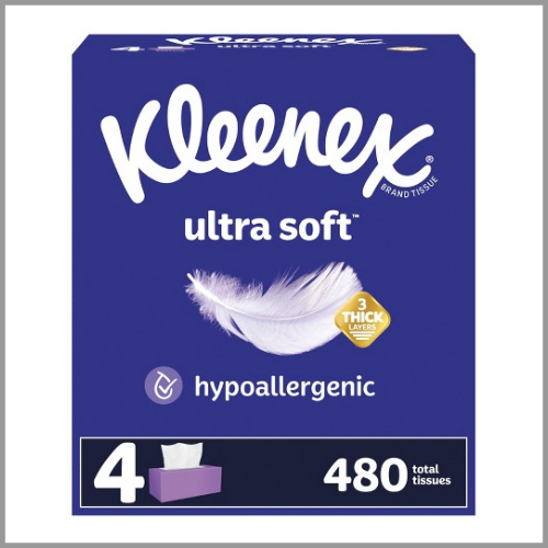 Kleenex Tissues Ultra Soft 3ply 120ct 4pk