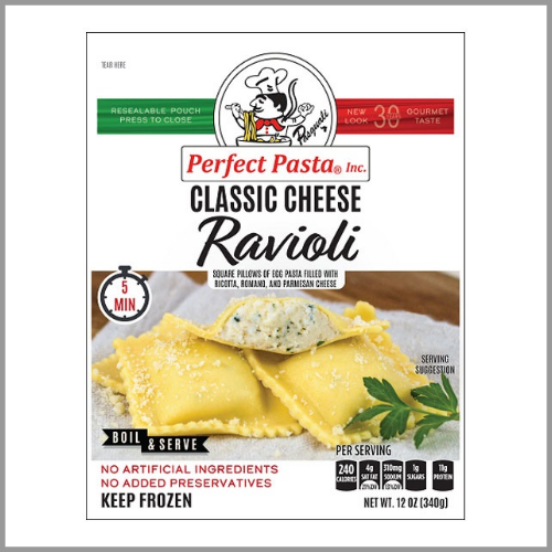 Perfect Pasta Ravioli Classic Cheese Frozen 12oz