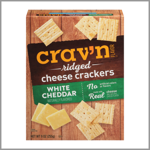 Cravn Flavor Ridged Cheese Crackers White Cheddar 9oz