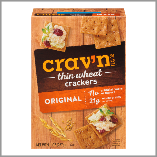 Cravn Flavor Thin Wheat Crackers Original 8.5oz