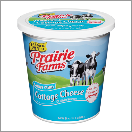Prairie Farms Cottage Cheese Large Curd 4% 24oz