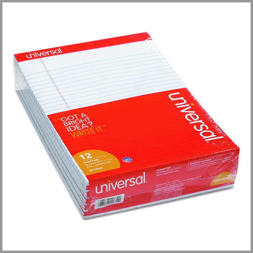 Universal Writing Pad Wide Ruled Letter Size White 50sheets 12pk