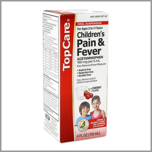 TopCare Childrens Pain Fever Oral Acetaminophen Cherry 4oz