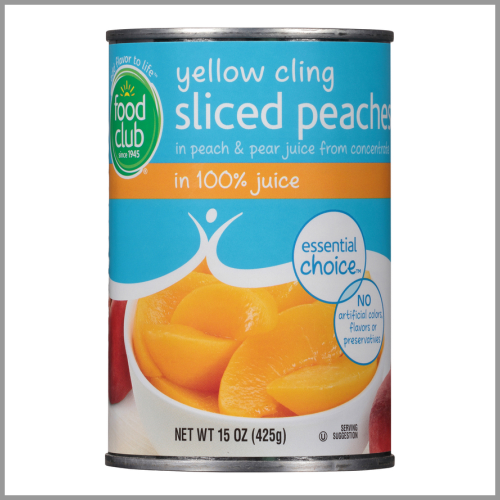 Food Club Yellow Cling Sliced Peaches 15oz