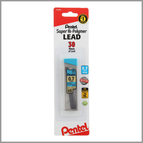 Pentel Super Hi Polymer Lead 0.7mm 30ct
