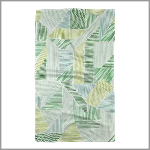 Geometry Kitchen Tea Towel Green Kites
