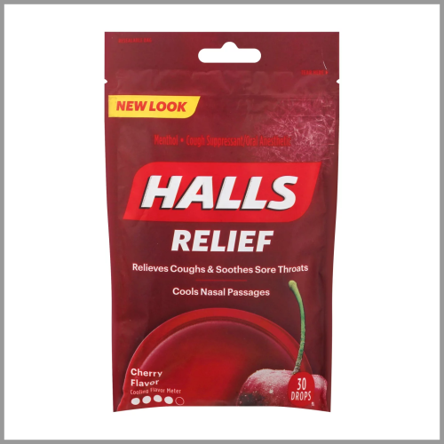 Halls Relief Cough Drops Cherry 30pk