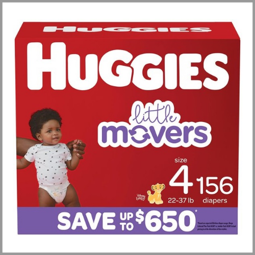 Huggies Diapers Little Movers Size 4 156ct