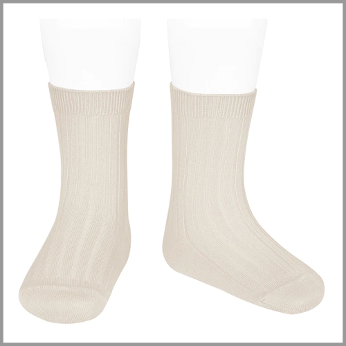 Condor Socks Ribbed Cotton Short Linen Size 0