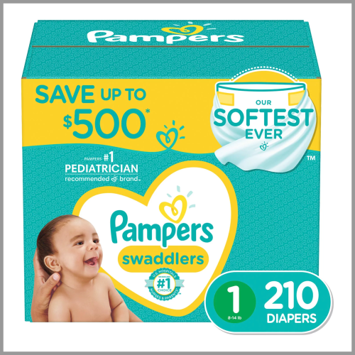 Pampers Diapers Swaddlers Size 1 210ct